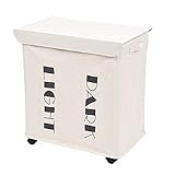 Mobile Clothing 収納ボックス 整理ケース 家庭用品 コンパートメントカバー付き タイヤ 鉄フレーム 洗濯かご 折りたたみ式収納バスケット