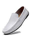 [シェリーラヴ] メンズ ドライビングシューズ ビジネスシューズ 本革 ローファー スリッポン モカシン 軽量 カジュアル デッキシューズ (JP275(27.5CM), ホワイト(full))