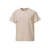 [ユナイテッドアスレ] Tシャツ 半袖 無地 メンズ レディース T-shirt 伸びない 透けない 衣装 5.6onz(オンス) 5001 (サンドベージュ, M)