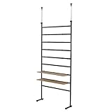 ワイエムワールド 省スペース 天井つっぱり式壁面 ラダーラック サイラス 幅90cm 【カラー： オーク 】 00-155