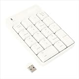 ワイヤレステンキー付きキーボード - ブルートゥース接続、片手操作対応、分割デザイン、メカニカルスイッチ搭載、電卓・左手デバイスとして最適、ホワイトカラー