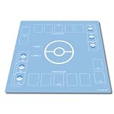プレイマット シンプルデザイン カードゲーム 滑りにくい ラバーマット 防水収納バッグ付き 60*60cm (E)
