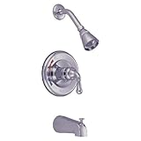 Dynasty Hardware DYN-11353-CM Tub and Shower Faucet with Deco Lever, Polished Chrome [並行輸入品]