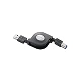 エレコム USBケーブル 【B】 USB3.0 (USB A オス to USB B オス) 巻き取り 0.7m ブラック USB3-RL07BK