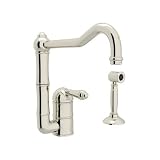 Rohl A3608LMWSPN-2 Country Kitchen Single Hole Faucet with Single Metal Lever Sidespray and Column S