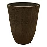 樹脂製ポット(植木鉢/プランター) ブラーシュ 【トールラウンド型/29cm】 チャコール 穴無し 〔ガーデニング用品/園芸〕