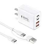 USB コンセント 急速充電器 合計 40W Type-C アダプター PD20W タイプC 急速充電器 USB-A/USB C to C ケーブル 付属 4ポート USB-A*2 & USB-C*2 PD 20W iPhone 充電器 USB電源タップ iPhone/iPad/Xiaomi/Androidその他各種機器対応 タイプC スマホアダプター