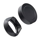 スクエアメタルレンズフード レンズキャップ付きSony FE 50mm F2.5 G,40mm F2.5,24mm F2.8,35mm F2.8 に対応 ALC-SH165/SH166を置き換える (黒)