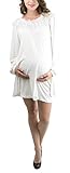 tobeinstyleレディース長袖花柄ネックラインマタニティmini-dress US サイズ: XL カラー: ホワイト
