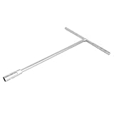 uxcell　T型レンチ　スパナ　10mm六角ソケット幅　ハンドツール　シルバートーンのメタル　1個