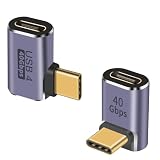Duttek 40Gbps L型USB C変換アダプター (2個) L字USB Cオスメス 延長アダプター USB Type C 90度アダプター 100W スチームデッキ Meta Quest MacBookタブレット&電話用