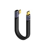 USB Type C ケーブル L字型 短い 40Gbps高速データ転送&PD対応240W/5A急速充電 8K@60Hz映像出力 L字 USB-C変換ケーブル 短いUSB4 USB C to C 充電 ケーブル Type-Cフラットケーブル 高耐久 for Phone/MacBook Pro/Galaxy/for Thunderbolt 3 / 4 等対応 13㎝ (右向き)