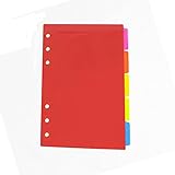 ページ区切り1 セット A5 ルースリーフバインダーインデックスセパレーター PP カラフルな 6 穴ページディバイダー本での使用に便利