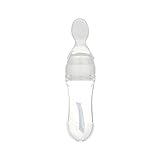 AOLVO BabyシリコンスプーンFeeder BPAフリー90 ml 3オンス100 %食品グレードInfantシリコンFeeding Bottleスプーン ホワイト 6025779959445