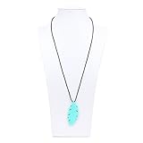 Bumkins Nixi Feather Silicone Pendant Teething Necklace, Turquoise by Bumkins [並行輸入品]