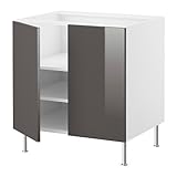 IKEA(イケア) FAKTUM アブストラクト グレー 60 cm 19890351 ベースキャビネット 棚板/ 扉2枚付、アブストラクト グレー