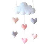 天井モバイルTinksky Hangingクラウドデコレーションハートガーランド子供の部屋ベビーシャワー