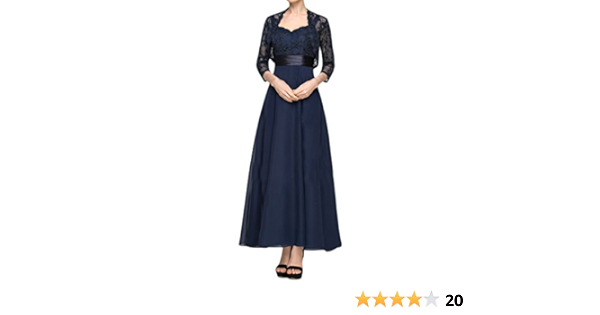 Amazon ウィーン ブライド Vienna Bride ロングドレス ママドレスドレス 結婚式母親ドレス 2点セット ボレロ付きカラー紺色 エレガント 披露宴 パーティー パーティードレス 通販