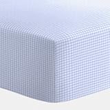 BabyDoll Gingham Portable Crib Sheet, Light Blue