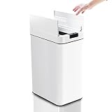 WEIMALL ゴミ箱 45L 48L 自動開閉 ステンレス センサー 大容量 スリム おしゃれ 電池式 ステンレス キッチン 生ゴミ （両開き,ホワイト）