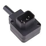 KESOTO 再配線可能　90度　IECオス電源アダプタ　直角IEC C14 3ピンオスアダプタ