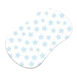 SheetWorld Fitted Bassinet Sheet (Fits Halo Bassinet Swivel Sleeper) - Pastel Blue Stars Woven - Mad