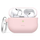 elago AirPods Pro 2 ケース (2022) 対応 シリコンケース キーチェーン付き フロントLED可視 ワイヤレス充電対応 [ラブリーピンク)