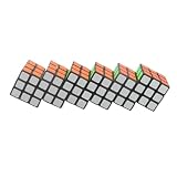 TAKEYスピードマジックキューブ3次3-In-1シャムミックスアンドマッチパズルキューブ、難易度の高い教育用脳トレーニングエイリアンキューブリラックス減圧おもちゃ (6 列ルービック キューブ (黒))