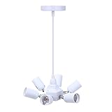 ILS - 7 in 1 Adjustable E27 Hanging Pendant Light Lamp Bulb Adapter Holder Socket Splitter