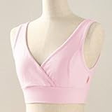 【日本助産師会推奨品】授乳用ブラジャー　モーハウスブラ・バイリーン仕様　（ピンク/Mサイズ/モーブラ/ハーフトップブラ/クロスオープンブラ）