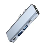 SLuB USB C ハブ Macbook ハブ Macbook Air ハブ 5-IN-2 USB Type C ハブ ドッキングステーション 5ポート USB-C PD充電 USB 3.0/2.0 ポート 4K HDMIポート 直挿しタイプ MacBook Pro MacBook Air 対応（グレー）