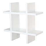 ドウシシャ 壁掛け飾り棚 ウォールシェルフ 格子型 ホワイト 幅40×奥行15×高さ40cm WI40T-WH