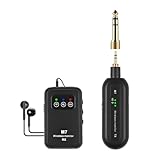 Duangu 2.4G インイヤー モニター システム ステレオ 90° 回転 トランスミッター レシーバー セット モニター イヤホンとの自動ペアリング プラグ アンド プレイ 低遅延 スタジオ バンド リハーサル ライブ パフォーマンス用