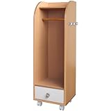 キッズハンガーラック 【子ども部屋におすすめ/ハンガー収納＆引出し/子犬型取っ手/フック付き】