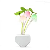 マッシュルームNightlightセンサー寝室ナイトライト、カラー変更ロマンチックプラグin LED Mushroom Night Lamp