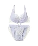 [エメフィール] ブラジャー ショーツセット 谷間メイク シアーリュクス レディース / C70 ラベンダー 紫