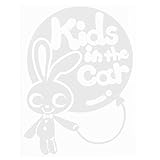 ホワイト（白） 〈うさぎ ウサギ 蝶ネクタイ 動物〉ステッカー 窓ガラス用シールタイプ 車 パーティ 子供が喜ぶ ※吸盤・マグネットタイプではありません ...