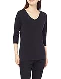 [Amazon Essentials] Tシャツ Vネック クラシックフィット 七分袖 レディース ブラック M