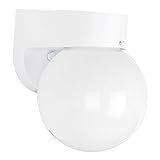 Sunset Lighting F4309-30 Outdoor Wall Sconce with Opal Acrylic Globe Glass, White Finish [並行輸入品]