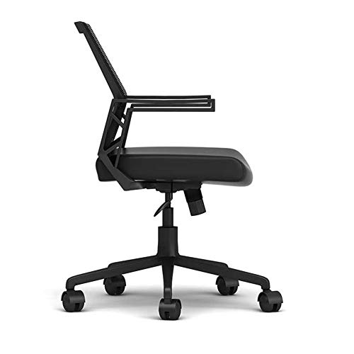 LCAIHUA 作業椅子回転椅子高弾性プーリー人間工学アームレストスタッフ会議レポーター (Color : Black, Size : 115X56CM)