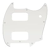 Musiclily Pro 9穴 ムスタング HH ピックガード Squier Sonic Mustangエレキギター用 3P ホワイト