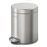 mVm フタ付き ゴミ箱 5 L ペダル式ステンレス スリム おしゃれ ダストボックス 密閉性 キッチン リビング 洗面所隙間 オフィス用 袋が見えない 頑丈 耐汚 丸形 シルバー