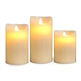 Gideonのセット3 Flameless LED Candles ( 4インチ、5インチ、6インチ） – Realちらつきワックス& Real Candleモーション – with多機能リモート( 