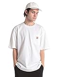 (カーハート) Carhartt 無地 ロゴ ポケット付き クルーネック 半袖 Tシャツ ［K87］ (S, ホワイト)