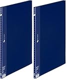 プラス クリアファイル スーパーエコノミー A3縦 20ポケット 88-401 ネイビー (× 2)