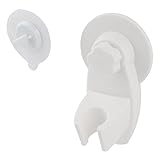 uxcell シャワーヘッド サクションカップ グリップ ホルダー ブラケット バスルーム ホテル プラスチック ホワイト
