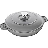 staub ストウブ 「 ラウンド ホットプレート グレー 20cm 」 両手 鋳物 ホーロー 浅型 IH対応 【日本正規販売品】 Hot Plate 40509-578
