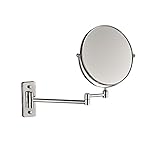 Rozin 伸縮ミラー 円形 鏡 洗面台に壁付け クロムめっき 化粧台用 化粧鏡