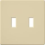 Lutron FG-2-IV Fassada 2-Gang Toggle Wallplate, Ivory, 1-Pack [並行輸入品]