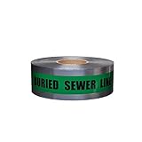 Swanson detg31005 3-inch by 1000-feet 5-mil DetectableテープCaution With Buried Sewerライン下グリーン/ブラックプリント